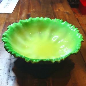 Seyei Majolica Cabbage Bowl Large Rare